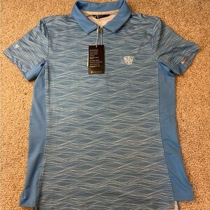NEW! Blue Patterned Women's Levelwear Polo Shirt